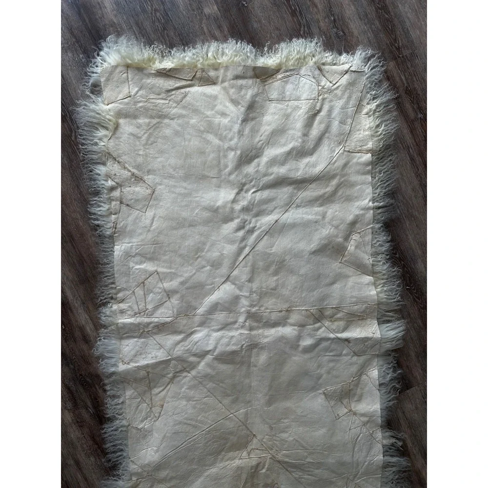 Sheepskin shearling rug Fluffy White Long Hair Tibetan Fur 25x52
